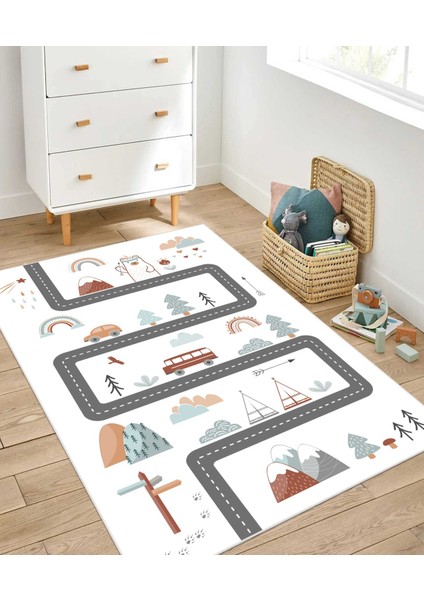 Dijital Baskı Kaymaz Taban Makinede Yıkanabilir Çocuk Odası Halısı Bebek Odası Halısı fiyatları