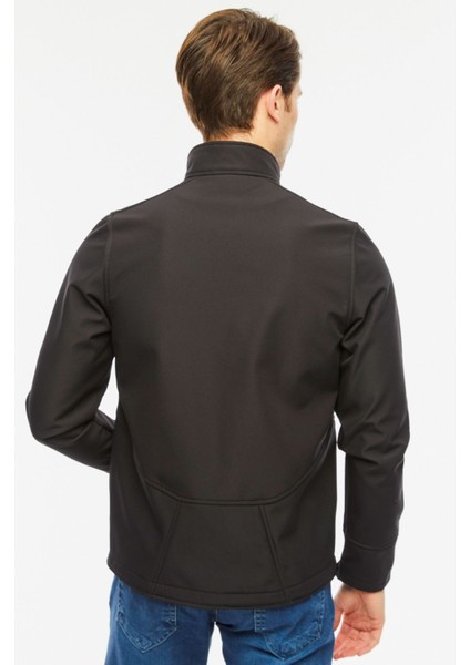 Softshell Mont Içi Polarlı Su ve Rüzgar Geçirmez Pro Model Siyah Erkek