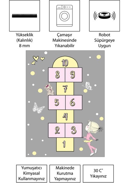 Dijital Baskı Kaymaz Taban Makinede Yıkanabilir Çocuk Odası Halısı Bebek Odası Halısı modelleri