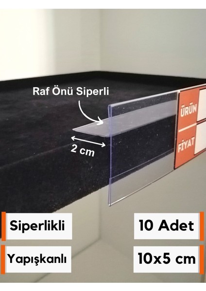 Şeffaf Etiket Pvc Yapışkanlı Etiketlik Raf Önü Siperli Vitrin Etiketlik Seti