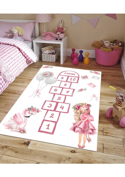 Dijital Baskı Kaymaz Taban Makinede Yıkanabilir Çocuk Odası Halısı Bebek Odası Halısı