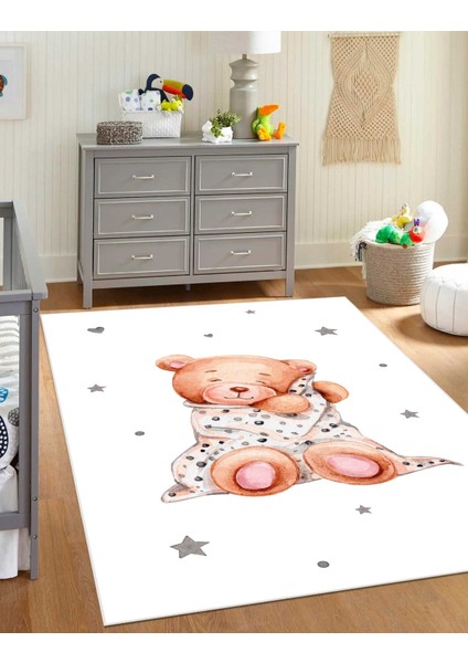 Dijital Baskı Kaymaz Taban Makinede Yıkanabilir Çocuk Odası Halısı Bebek Odası Halısı