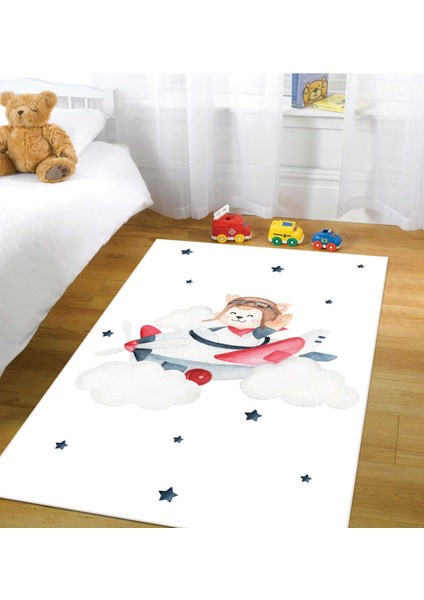 Dijital Baskı Kaymaz Taban Makinede Yıkanabilir Çocuk Odası Halısı Bebek Odası Halısı