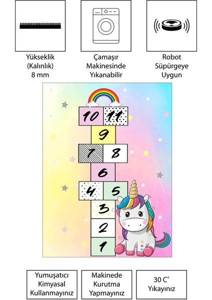 Dijital Baskı Kaymaz Taban Makinede Yıkanabilir Çocuk Odası Halısı Bebek Odası Halısı modelleri