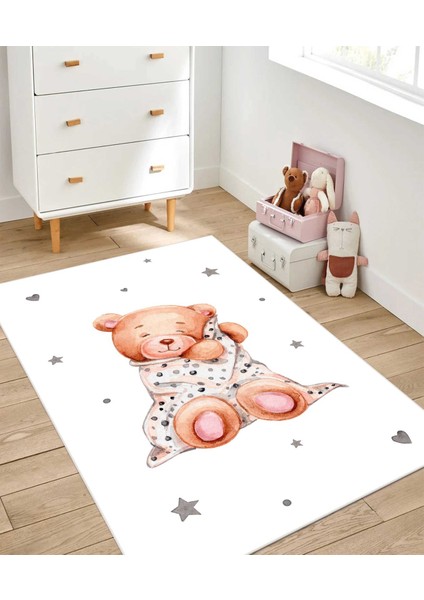 Dijital Baskı Kaymaz Taban Makinede Yıkanabilir Çocuk Odası Halısı Bebek Odası Halısı