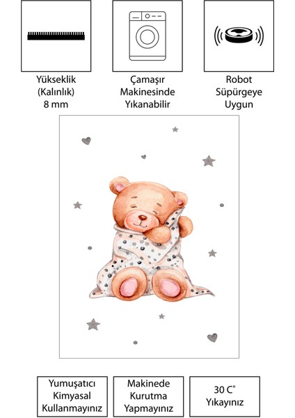 Dijital Baskı Kaymaz Taban Makinede Yıkanabilir Çocuk Odası Halısı Bebek Odası Halısı modelleri