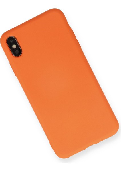 Iphone x Kılıf Nano Içi Kadife Silikon - Turuncu 300099