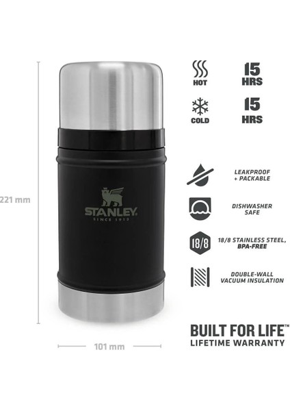 Klasik Yemek Termosu 0.70 Lt - Siyah indirimleri
