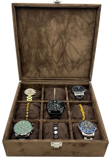 Saat Kutusu 9 Lu Osmanlı Devlet Armalı Isme Özel Alkantara Kahve Spesiyal fiyatları