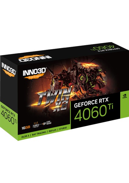 INNO3D Nvidia Geforce RTX4060TI Twin X2 16GB 128BIT Gddr6 Ekran Kartı (N406T2-16D6-178055N)