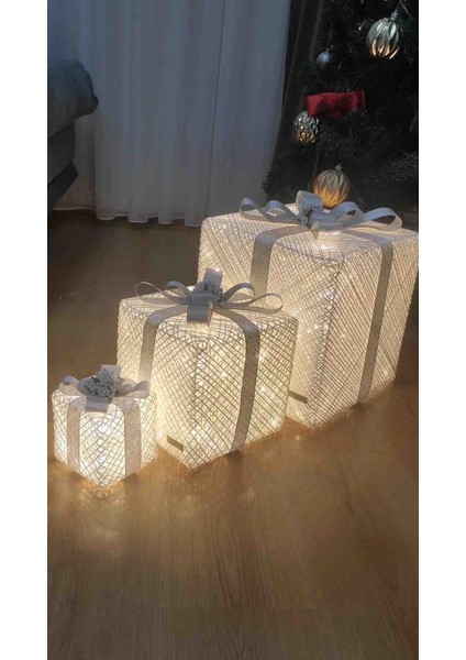Yılbaşı Ağacı Altı LED Işıklı 3lü Kutu