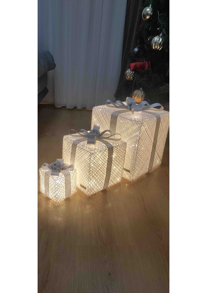 Yılbaşı Ağacı Altı LED Işıklı 3lü Kutu