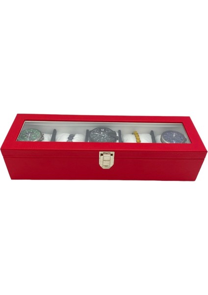 Saat Kutusu 5 Li Deri Kırmızı modelleri