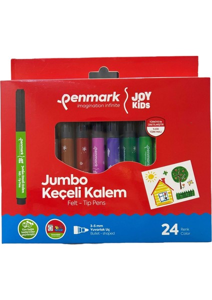 Süper Yıkanabilir Keçeli Kalem 24'lü Set