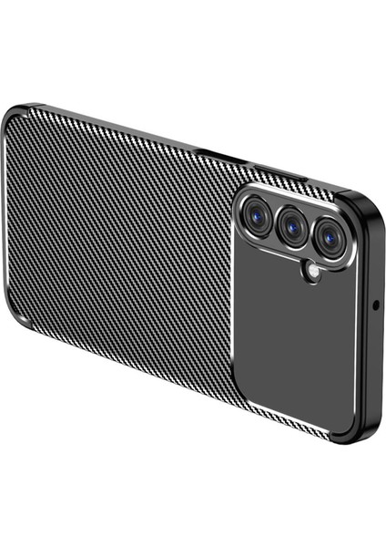 Samsung Galaxy A15 Kılıf Negro Karbon Kamera Korumalı Silikon Lüx Siyah