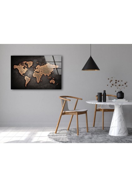 Dünya Haritası Temperli Cam Duvar Sanatı fırsatları