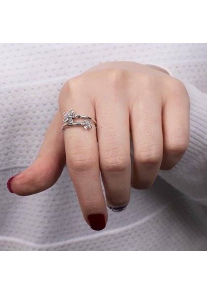 Çiçek Gümüş Yüzük NUR-YZ01489 fiyatları