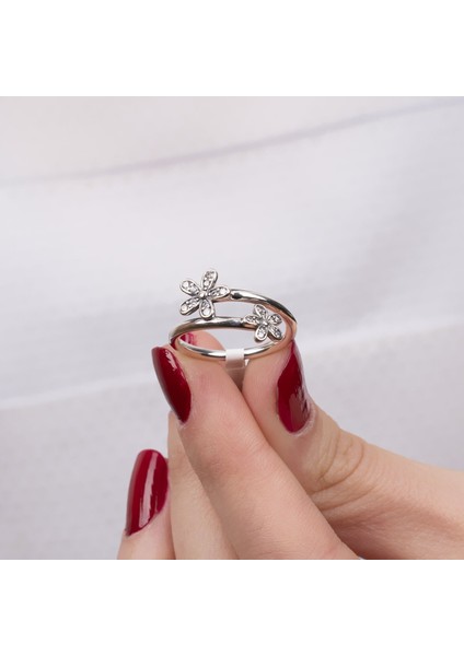 Çiçek Gümüş Yüzük NUR-YZ01489 fırsatları