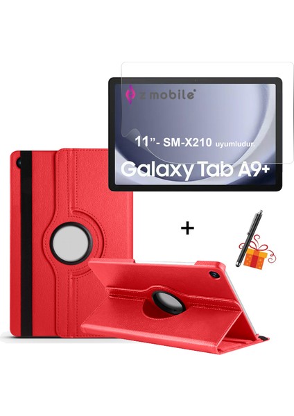 Galaxy Tab A9+ Plus 11” SM-X210 Uyumlu Tablet Kılıfı Ekran Koruyucu Kalem Hediyeli Set Kapaklı Stand