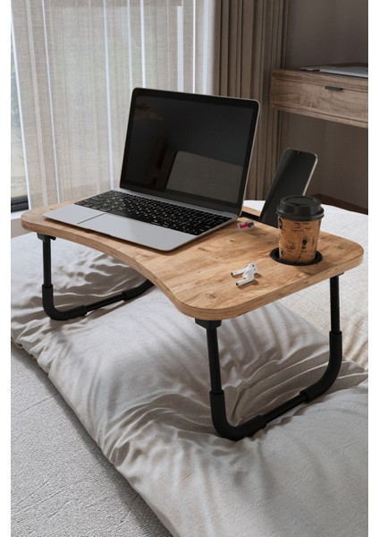 Portatif Katlanır Laptop Sehpası Tablet Telefon Tutuculu Laptop Sehpası Çam fiyatları