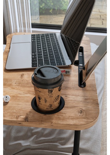 Portatif Katlanır Laptop Sehpası Tablet Telefon Tutuculu Laptop Sehpası Çam indirimleri