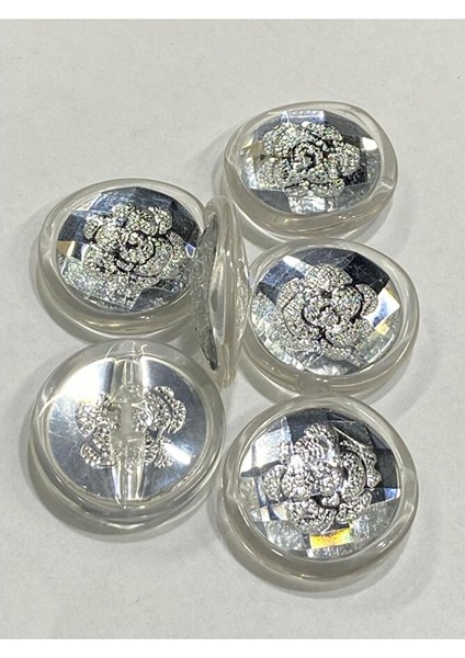 Kaban Mont Düğmesi Italyan Düğme 6'lı Set Beyaz 3 cm D2000