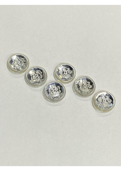 Ceket ve Kol Boy Düğmesi Italyan Düğme 6'lı Set Beyaz 2 cm D2002