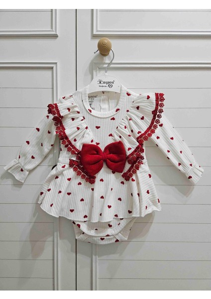 Minicayzen Kalpli Dantelli Romper