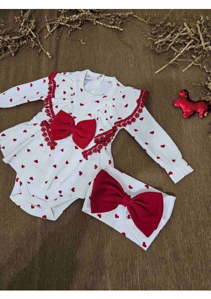 Minicayzen Kalpli Dantelli Romper