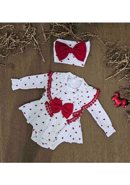 Minicayzen Kalpli Dantelli Romper