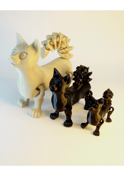 Anne Kedi ve Yavruları Oyuncak Hayvanlar Hareketli Oyuncak 3'lü Kedi Oyuncak