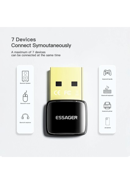 Bluetooth Adaptör 5.0 Hızlı USB Bluetooth Adaptör