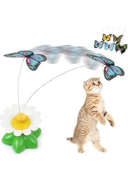 Hareketli Pilli Dönen Kelebek Kedi Oyuncağı 6 cm modelleri