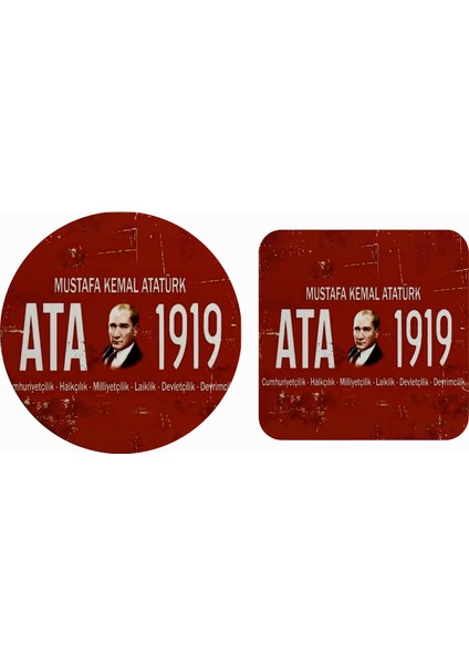 Atatürk Serisi 1 Kupa Altlık Set modelleri