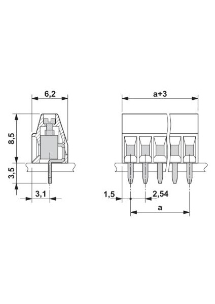 Phoenix Contact Pcb Klemens - Mpt 0,5/ 7-2,54 Standart