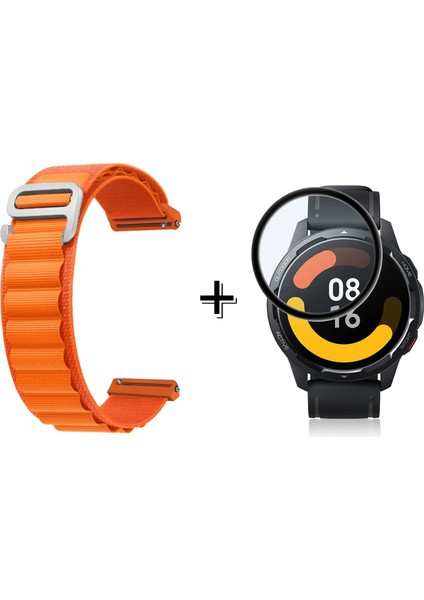 Xiaomi Watch S1 Kancalı Kumaş Kordon Kayış + Ekran Koruma Filmi