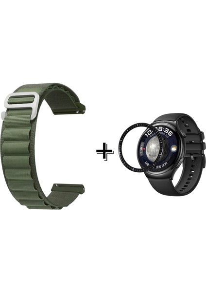Huawei Watch 4 Pro Kumaş Kordon Kayış + Ekran Koruma Filmi