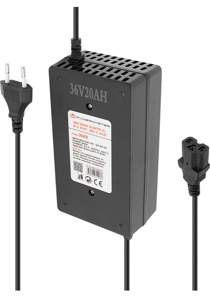 Powermaster 36 Volt 20 Amper Elektrikli Bisiklet Şarj Cihazı Scooter Akülü Sandalye Şarj Aleti