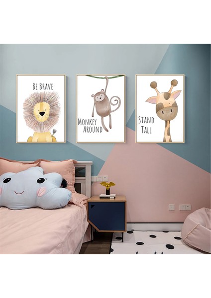 Çocuk Odası 3'lü 30X42 cm Çerçevesiz Duvar Poster