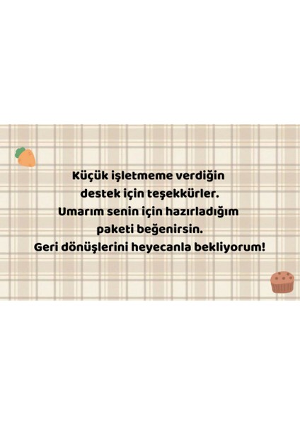 Sevimli Ayıcık Kawaii Işletme Teşekkür Kartı Thank You Card Arkalı Önlü 100 Adet 8.2 x 5.2 cm