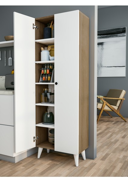 Çok Amaçlı Dolap Marbella Mutfak Banyo Hol Kapaklı Raflı Dolap