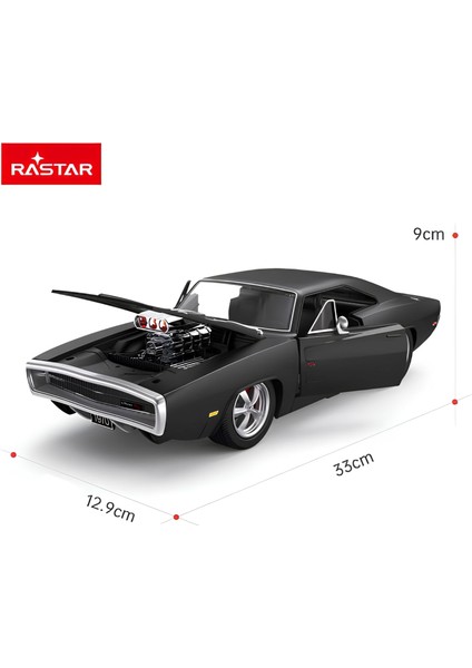 2.4ghz Uzaktan Kumandalı Sesli ve Işıklı 1:16 Ölçek 1970 Dodge Charger R/t Araba - Dodge Charger Koleksiyonluk Model Araç