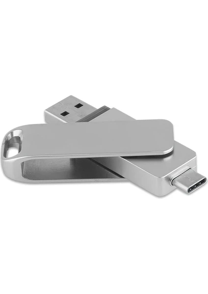 Sedef Silver 2 In 1 Çift Taraflı Type-C USB 2.0 32 GB USB Bellek