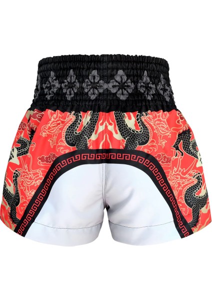 Muay Thai Boxing Shorts Dragon King In Red