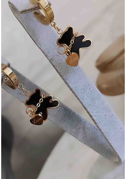 316L Çelik Teddy Bear Siyah Küpe fiyatları