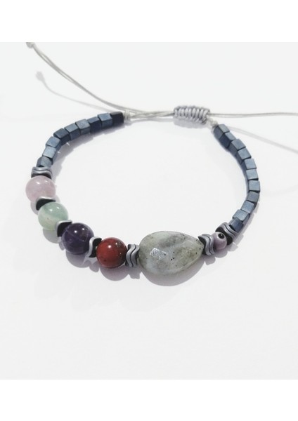 Labradorit Ametist Jasper Florit Hematit Doğaltaşlı Nazar Boncuklu Küp Miyuki Bileklik fiyatları