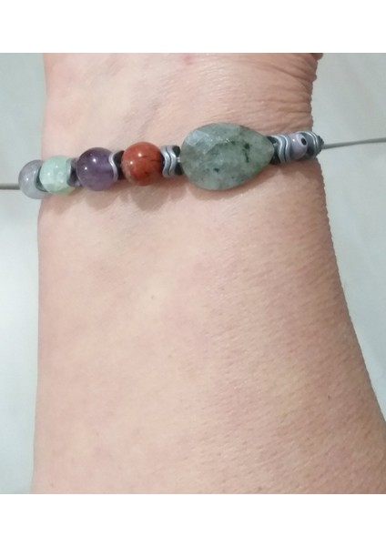 Labradorit Ametist Jasper Florit Hematit Doğaltaşlı Nazar Boncuklu Küp Miyuki Bileklik fırsatları