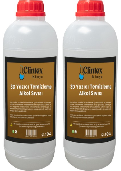 3D Yazıcı Temizleme Alkol Sıvısı 2x1 Lt