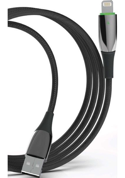 C134AL Metal Ledli 2.4A Lightning Şarj & Data Kablosu