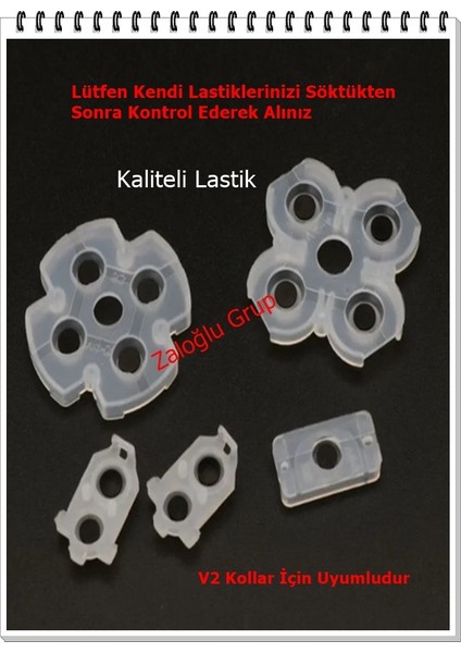 1 Takım Playstation Ps4 V2 Kol Lastiği